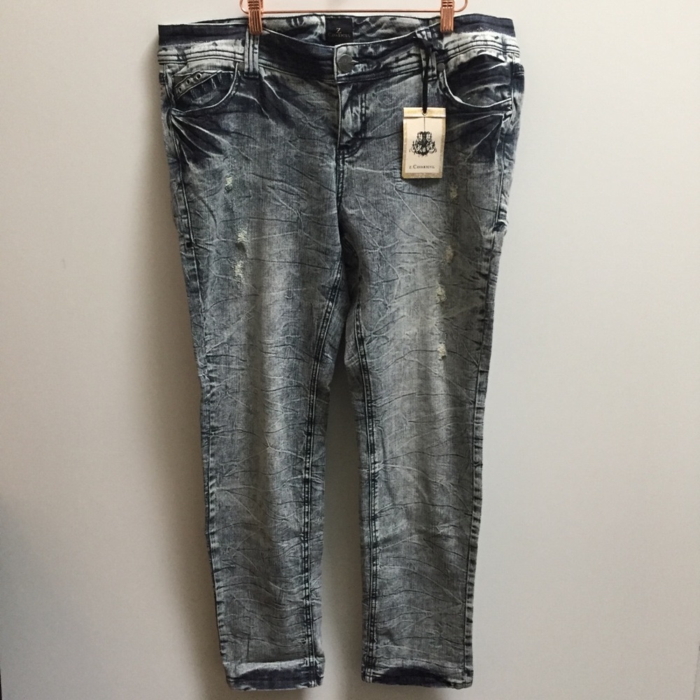 New Z. Cavaricci RocKeR Torrid Jeans plus size 18 acid wash black pants